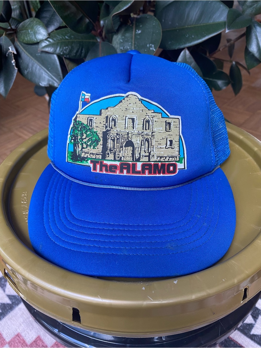Vintage The Alamo Corded Blue Trucker Hat